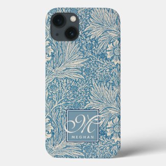 William Morris, Art Nouveau Blue Marigold Monogram