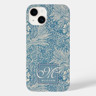 William Morris, Art Nouveau Blue Marigold Monogram