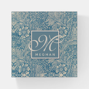 William Morris, Art Nouveau Blue Marigold Monogram Paperweight