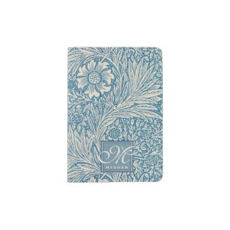 William Morris, Art Nouveau Blue Marigold Monogram