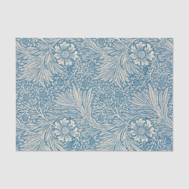 William Morris - Art Nouveau Blue Marigold Tissue Paper (Front)