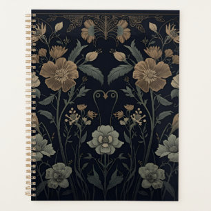 William Morris Art Nouveau Dark Aesthetic floral Planner