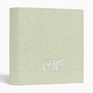William Morris, Art Nouveau - Elegant Green Leaves 3 Ring Binder