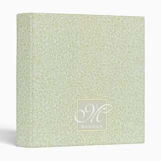 William Morris, Art Nouveau - Elegant Green Leaves 3 Ring Binder