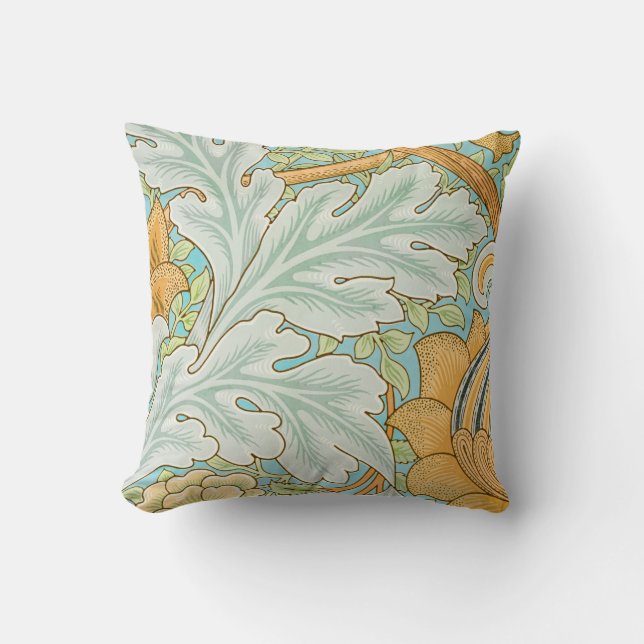 William morris art nouveau floral and foliage throw pillow (Front)