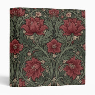 William Morris Art Nouveau Floral foliage Pattern 3 Ring Binder