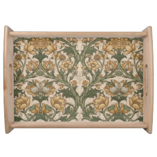 William Morris Art Nouveau Floral foliage Pattern Serving Tray