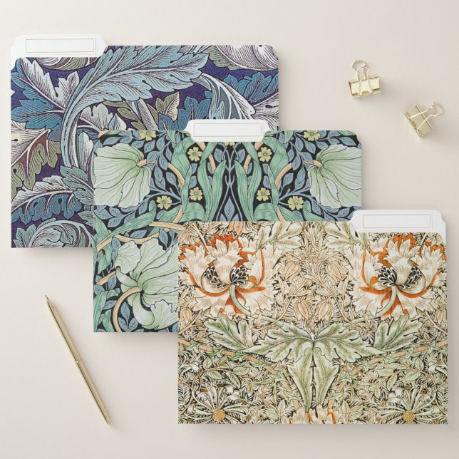 William Morris, Art Nouveau Floral Pattern File Folder (Set)
