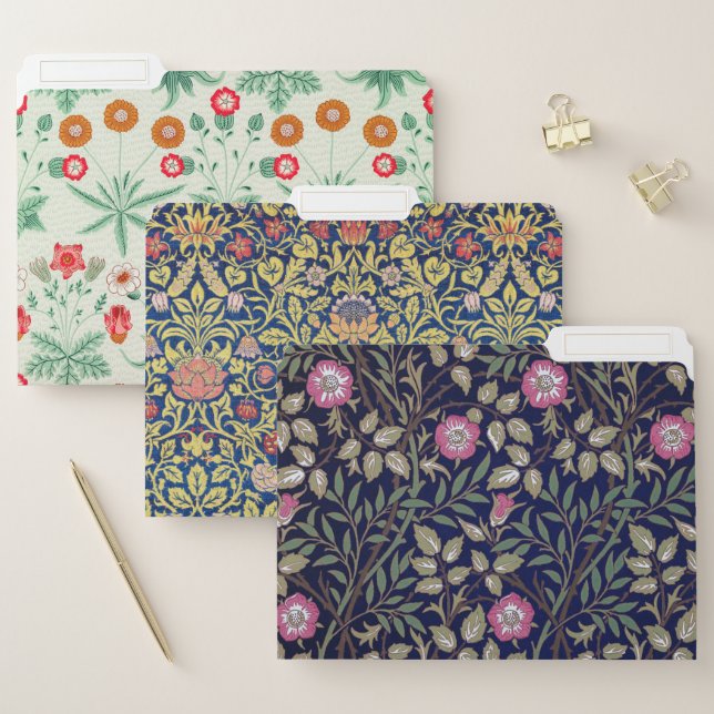 William Morris, Art Nouveau Floral Pattern File Folder (Set)