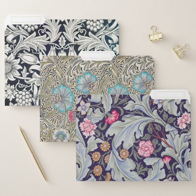 William Morris, Art Nouveau Floral Pattern File Folder (Set)