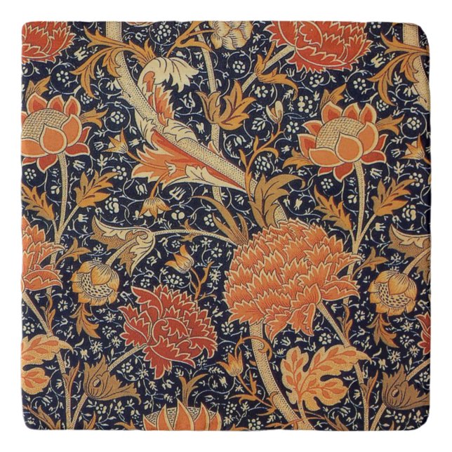 William Morris, Art Nouveau, Floral Pattern Trivet (Front)
