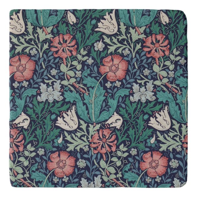 William Morris, Art Nouveau, Floral Pattern Trivet (Front)