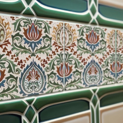 William Morris Art Nouveau Floral Victorian Repro Ceramic Tile