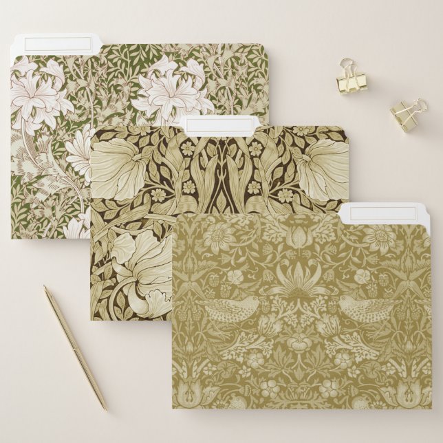 William Morris, Art Nouveau, Gold File Folder (Set)