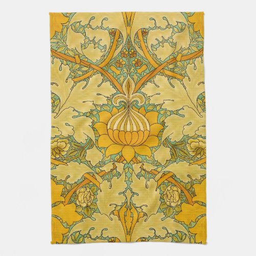 William Morris Art Nouveau Gold St James Palace Kitchen Towel