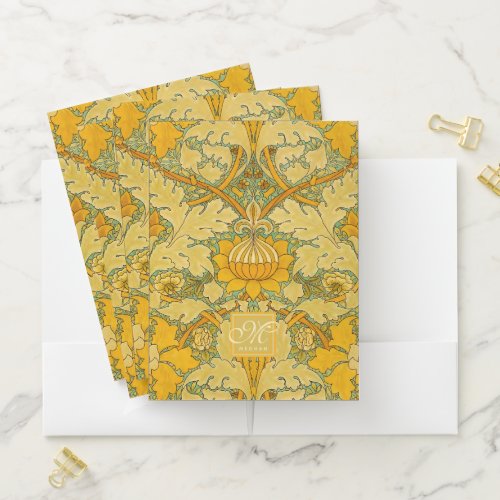 William Morris Art Nouveau Gold St James Palace Pocket Folder
