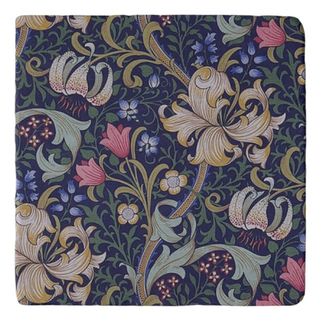 William Morris, Art Nouveau, Golden Lily Trivet (Front)