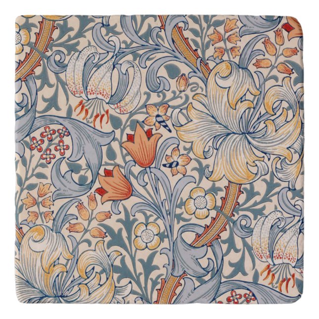 William Morris, Art Nouveau, Golden Lily Trivet (Front)