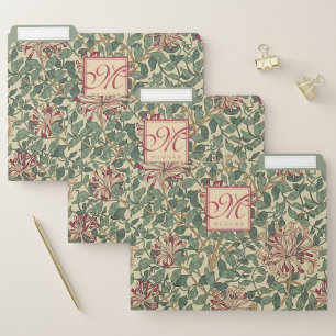 William Morris, Art Nouveau Honeysuckle - Monogram File Folder