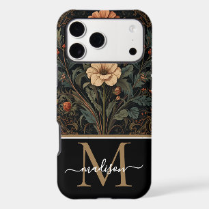 William Morris Art Nouveau Monogram floral iPhone 17 Pro Max Case