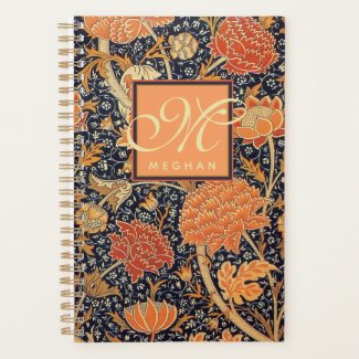 William Morris - Art Nouveau Orange & Blue Floral Planner