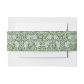William Morris, Art nouveau pattern, beautiful art Invitation Belly Band