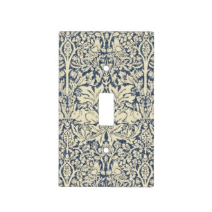 William Morris,art nouveau,pattern,grey,nature,vic Light Switch Cover
