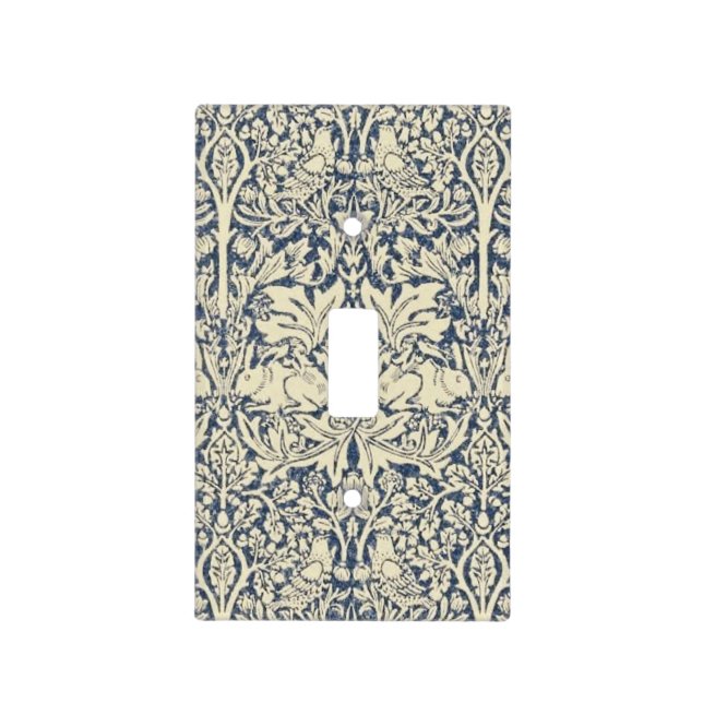 William Morris,art nouveau,pattern,grey,nature,vic Light Switch Cover (Front)