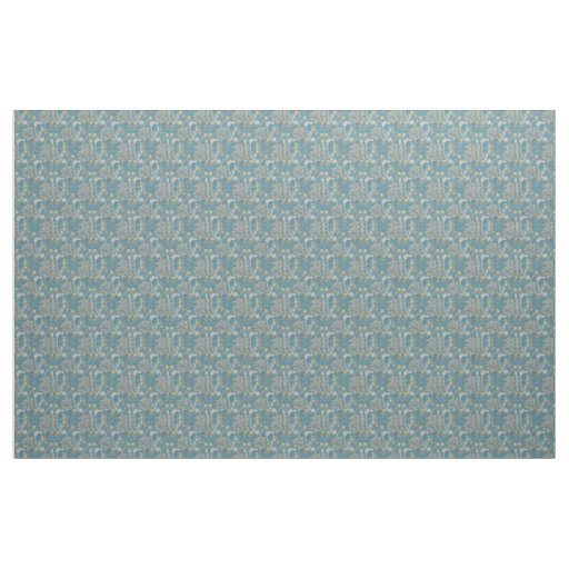 William Morris,art nouveau pattern, seaweed,blue,f Fabric