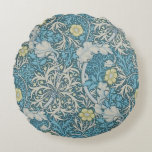 William Morris,art nouveau pattern, seaweed,blue,f Round Pillow<br><div class="desc">William Morris, art nouveau pattern,  seaweed, blue, florals, vintage, beautiful, belle epoque pattern,  fabric pattern,  modern, trendy, original pattern,  victorian pattern,  floral pattern,  romantic</div>