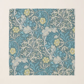William Morris,art nouveau pattern, seaweed,blue,f Scarf