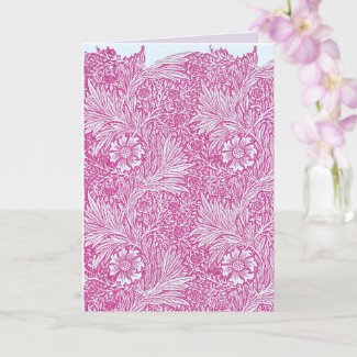 William Morris - Art Nouveau Pink Marigold Card