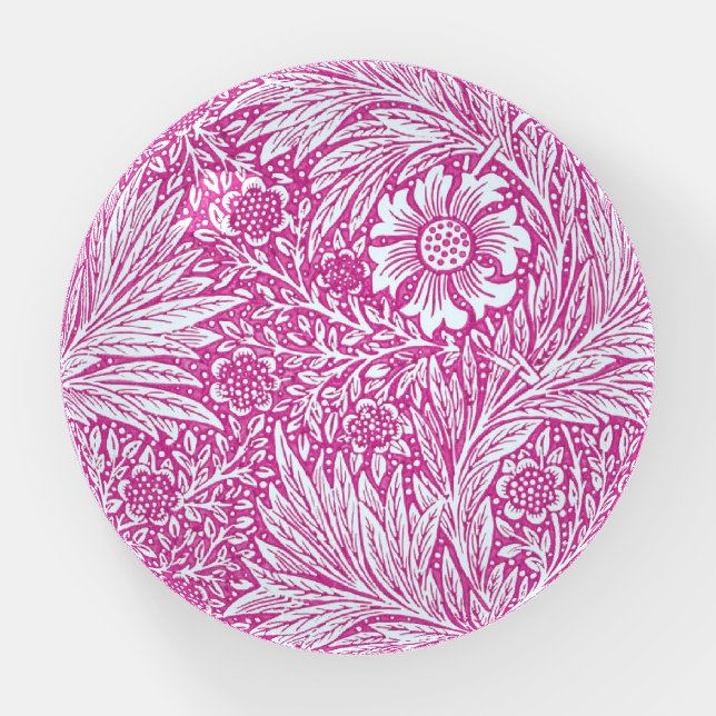William Morris, Art Nouveau Pink Marigold Paperweight (Front)