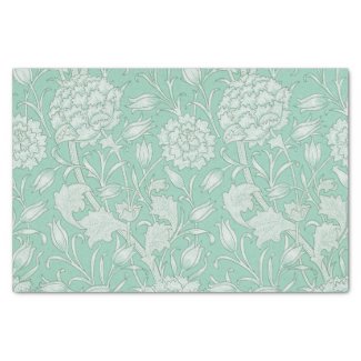 William Morris - Art Nouveau Wild Tulips - Green Tissue Paper