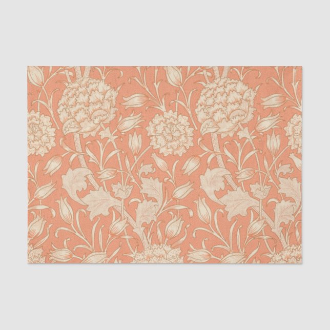 William Morris - Art Nouveau Wild Tulips - Peach Tissue Paper (Front)