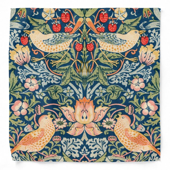 William Morris art Strawberry Thief bandana (Front)