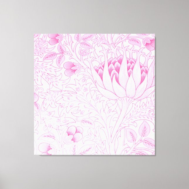 William Morris Artichoke Pale Pink Canvas Print (Front)