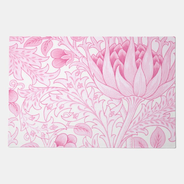 William Morris Artichoke Pale Pink Doormat (Front)