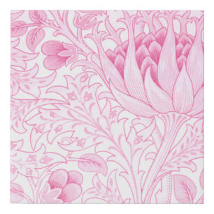 William Morris Artichoke Pale Pink Faux Canvas Print
