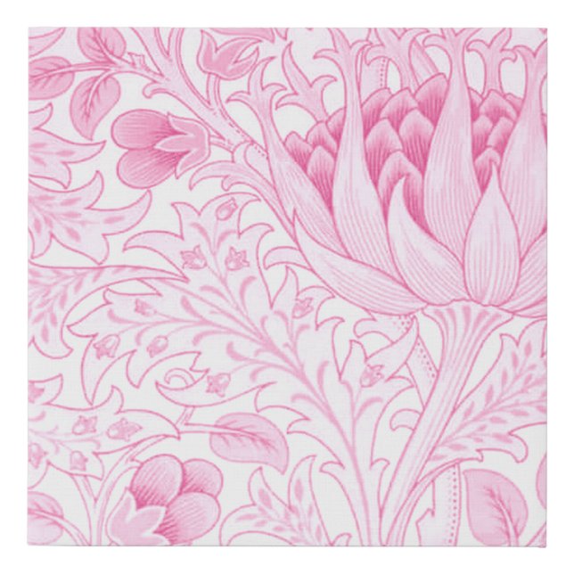 William Morris Artichoke Pale Pink Faux Canvas Print (Front)