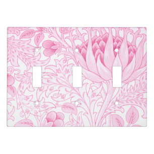 William Morris Artichoke Pale Pink Light Switch Cover