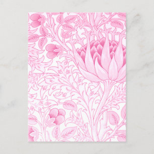 William Morris Artichoke Pale Pink Postcard