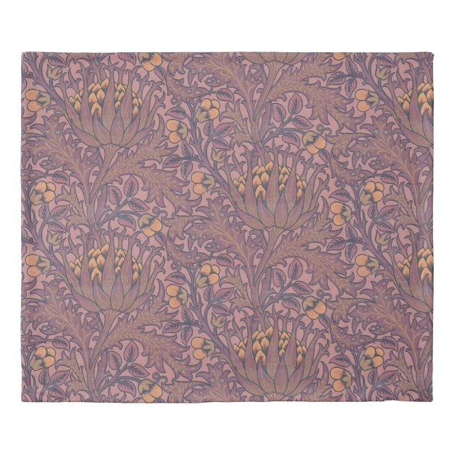 William Morris Artichoke Wine and Gold Duvet Cover (Front)