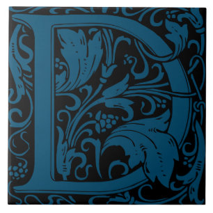 William Morris Arts and Crafts Monogram Letter D Ceramic Tile