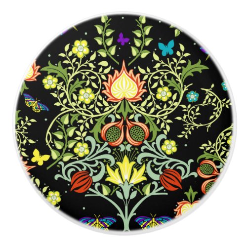 William Morris Arts And Crafts Pattern Ceramic Knob