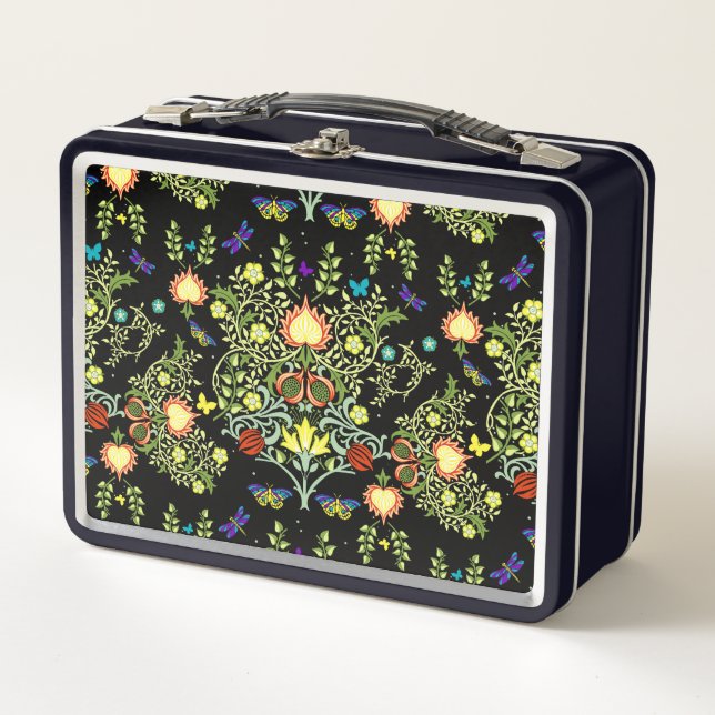 William Morris Arts And Crafts Pattern Metal Lunch Box (Front)