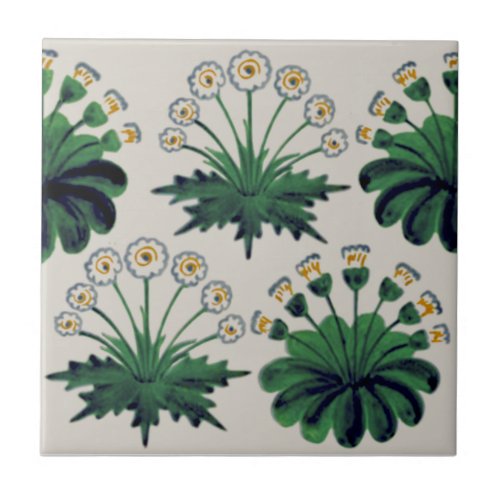 William Morris Arts  Crafts Daisies Reproduction Ceramic Tile