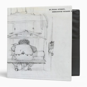 William Morris at his loom, caricature 3 Ring Binder