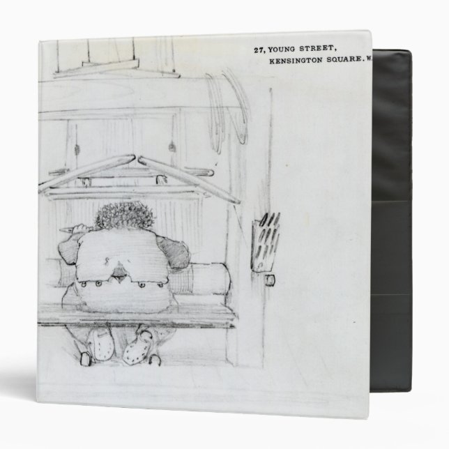 William Morris at his loom, caricature 3 Ring Binder (Front/Inside)