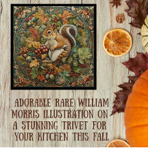 William Morris Autumn Chipmunk Leaves Berries